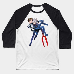 Shinji and Kaoru Evangelion Baseball T-Shirt